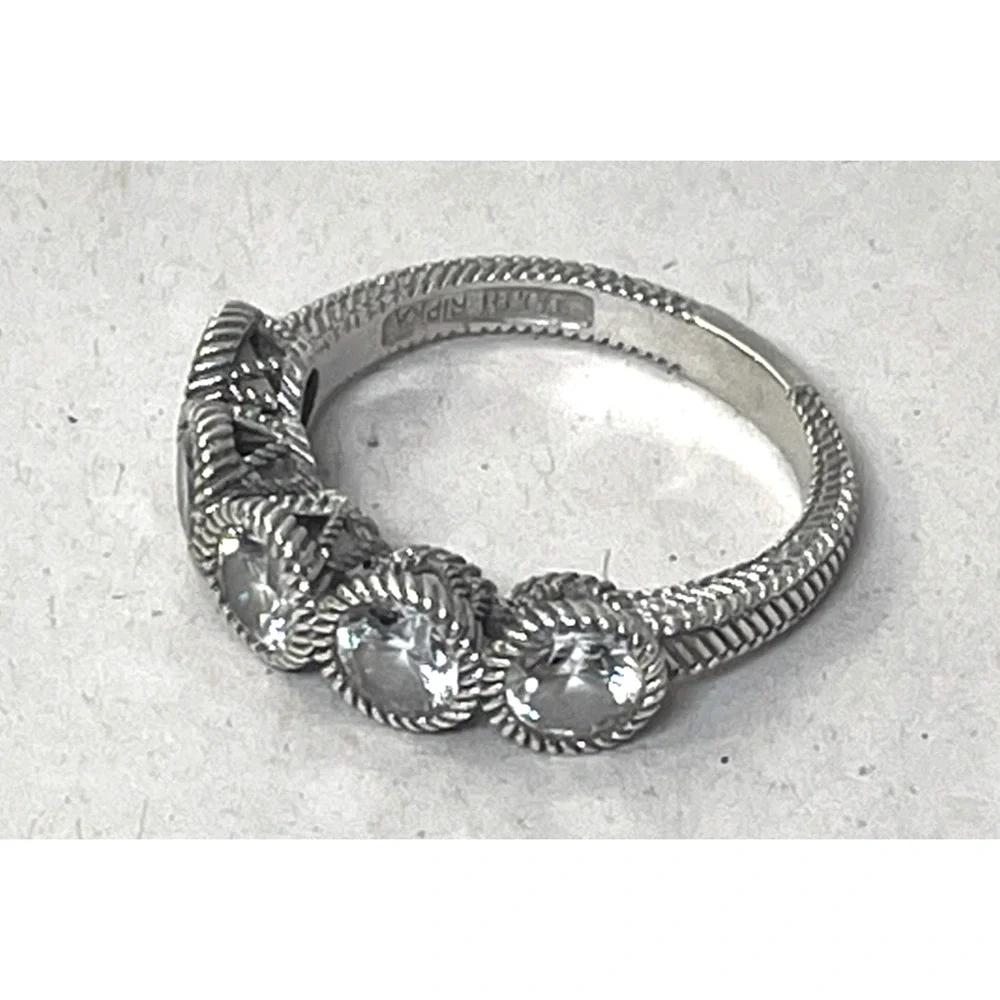 Judith Ripka 925 Sterling Silver CZ Eternity Band Ring Size 8.5